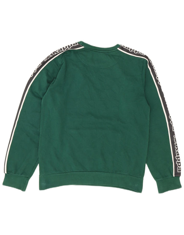 Felpa con grafica Kappa per ragazzi, 11-12 anni, cotone color block verde