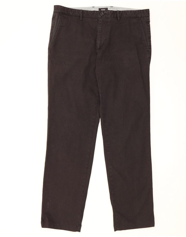 Pantaloni chino dritti da uomo Hugo Boss W36 L31 cotone nero