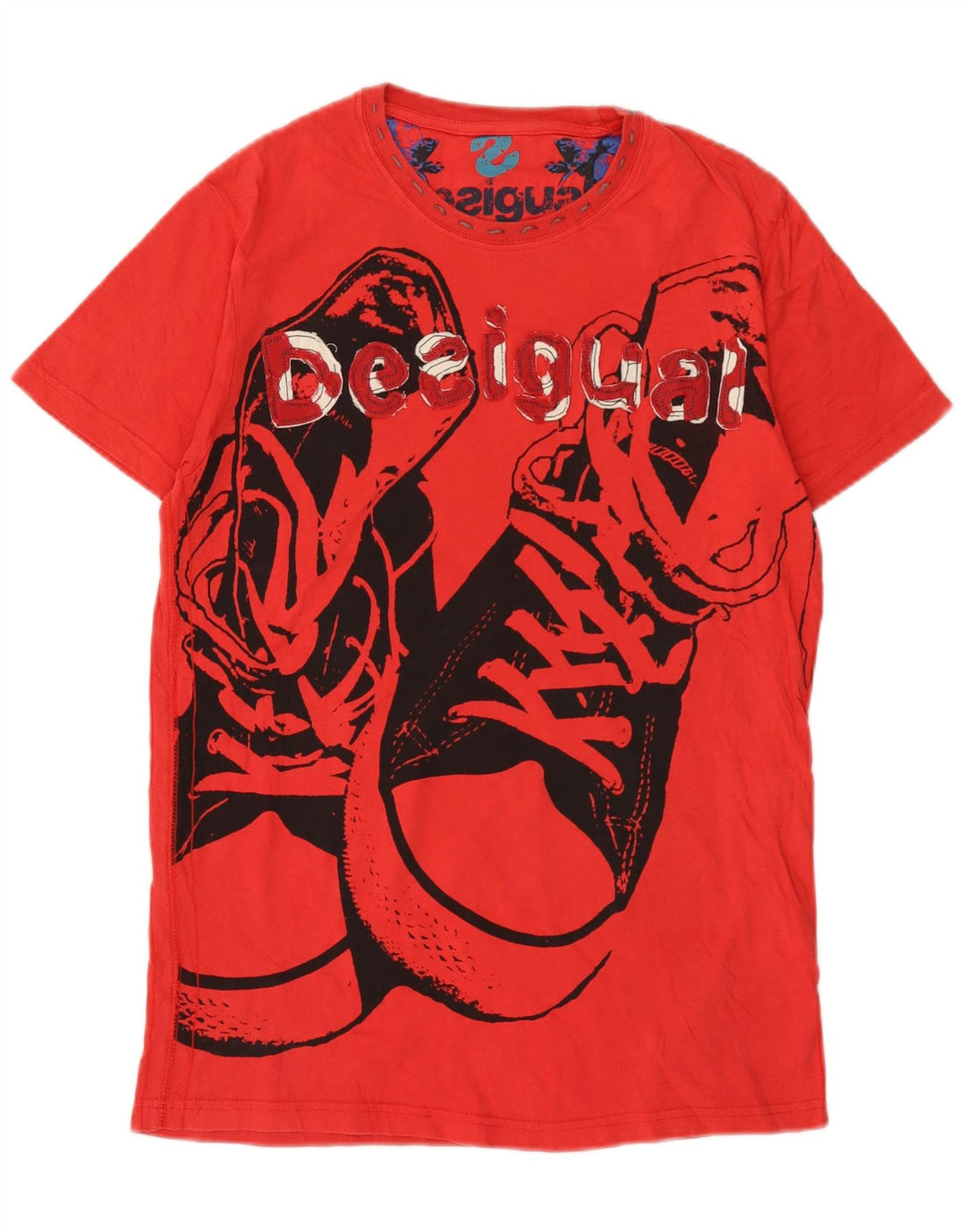 DESIGUAL T-shirt grafica da uomo Top piccola rossa in cotone