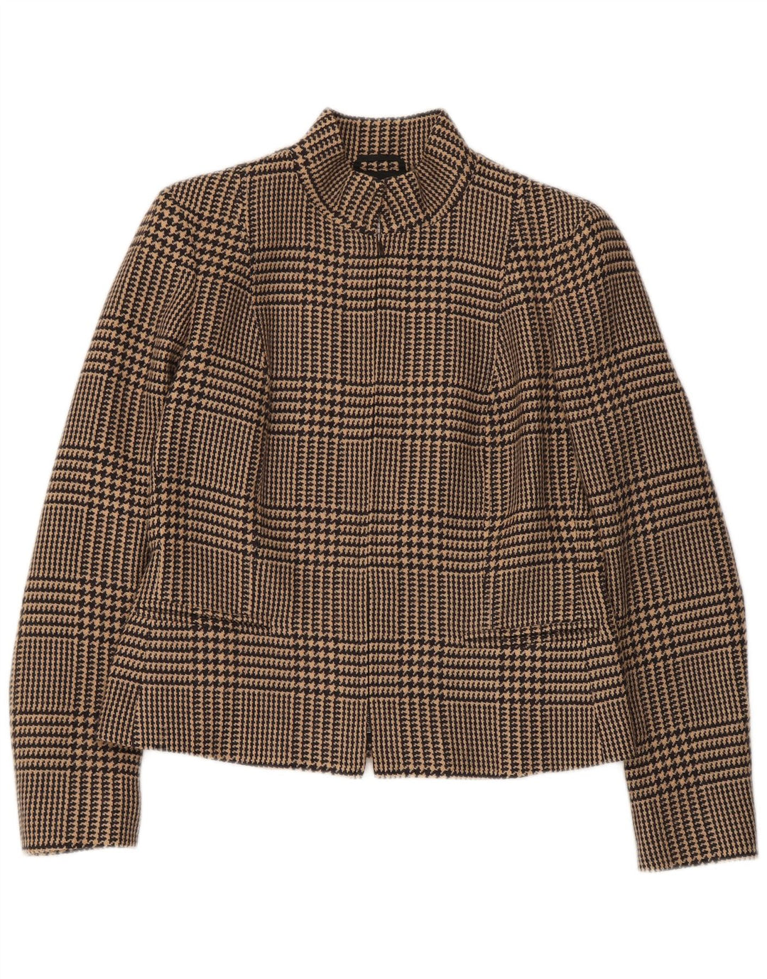 Giacca blazer con zip intera da donna Intrend UK 12 pied de poule marrone medio