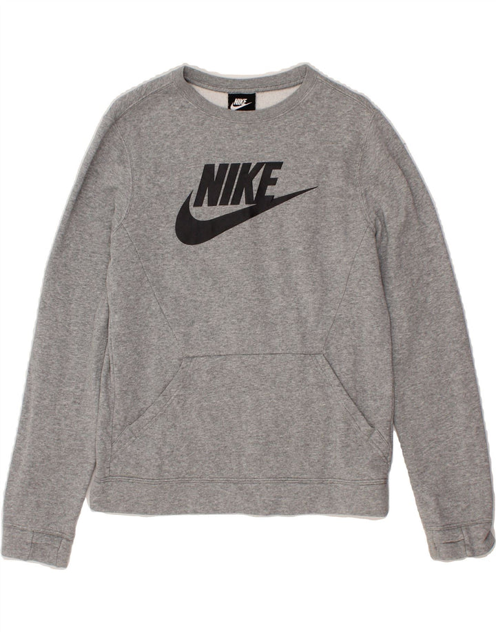 Felpa con grafica NIKE per ragazzi 13-14 anni XL in cotone grigio