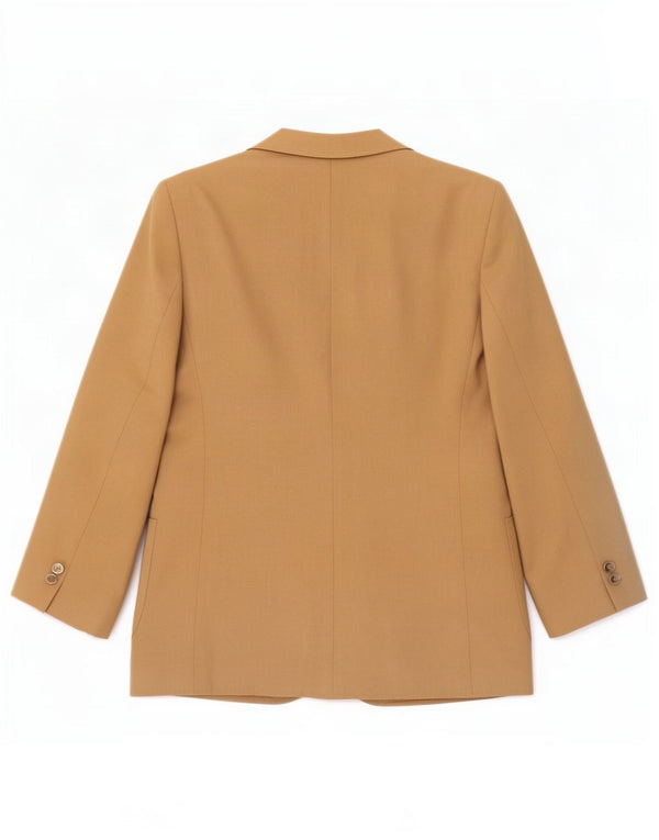 DAKS Womens 2 Button Blazer Jacket UK 12 Medium Brown Wool