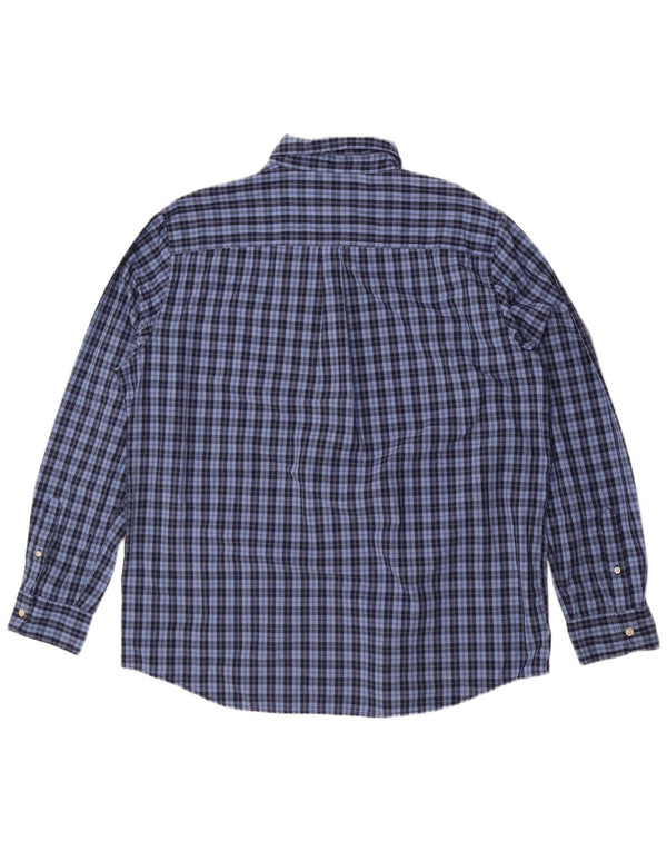 Chaps Camicia da uomo in flanella XL in cotone a quadri blu