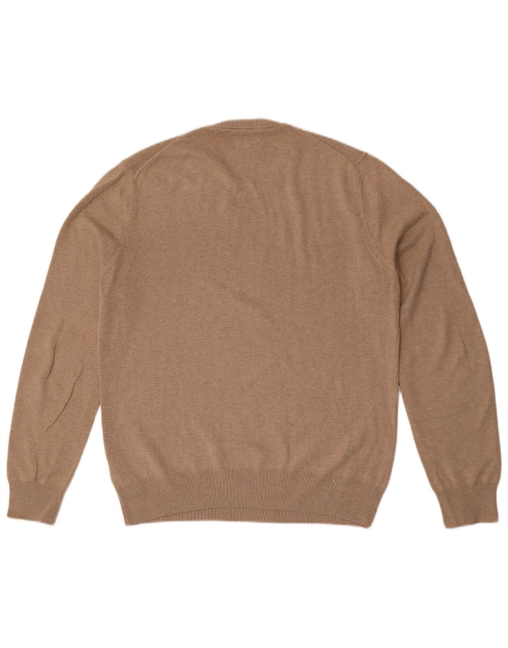 Maglione maglione girocollo da uomo Marks & Spencer in cotone beige medio