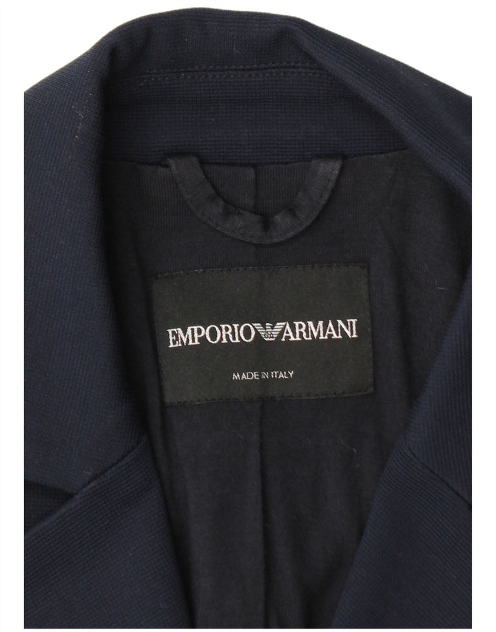 Giacca blazer da donna a 1 bottone Emporio Armani UK 10 piccola blu navy