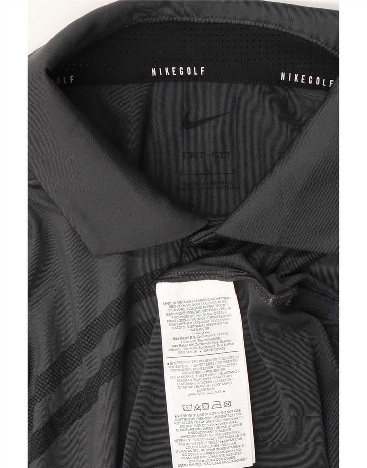 Polo Nike da uomo Dri Fit in poliestere a righe grigio medio