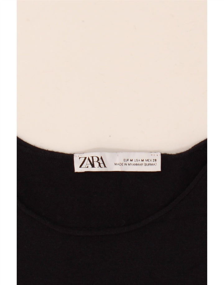 Vestito maxi a maniche lunghe da donna Zara UK 14 medio a righe nere