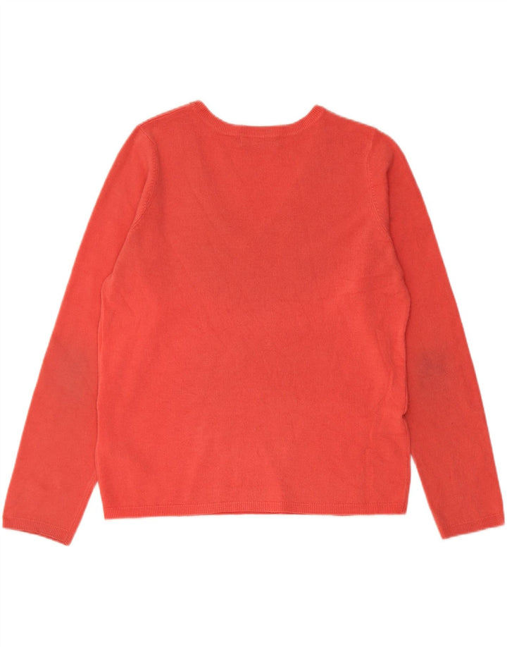 Maglione da donna con scollo a V Marks & Spencer UK 12 Acrilico rosso medio