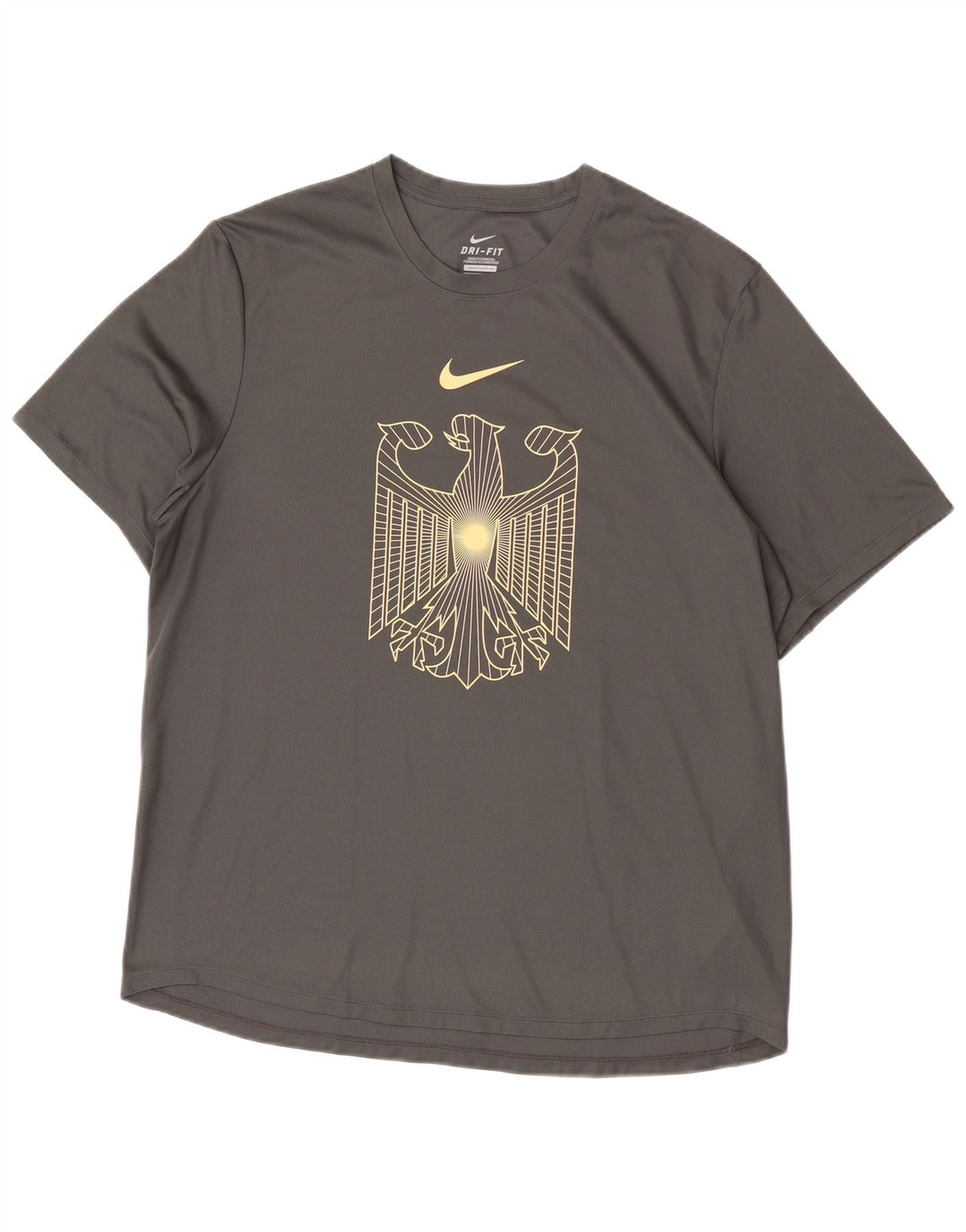 T-shirt grafica Nike Dri Fit da uomo, grande, in poliestere grigio