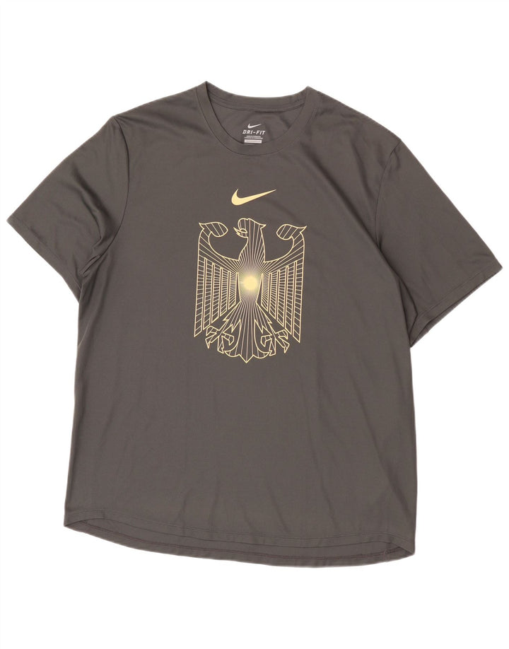 T-shirt grafica Nike Dri Fit da uomo, grande, in poliestere grigio