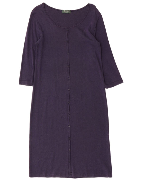 Abito lungo Ralph Lauren da donna Petite con maniche a 3/4 UK 10 piccolo blu navy