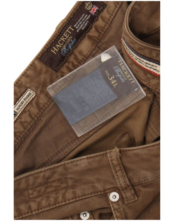 Pantaloni casual slim da uomo HACKETT W34 L34 in cotone marrone