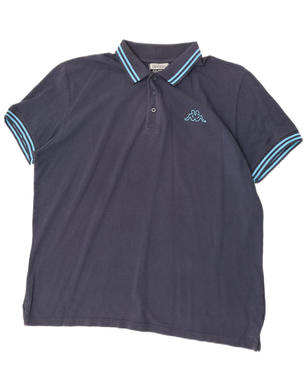 Polo Kappa Uomo 2XL Cotone a Righe Blu Navy