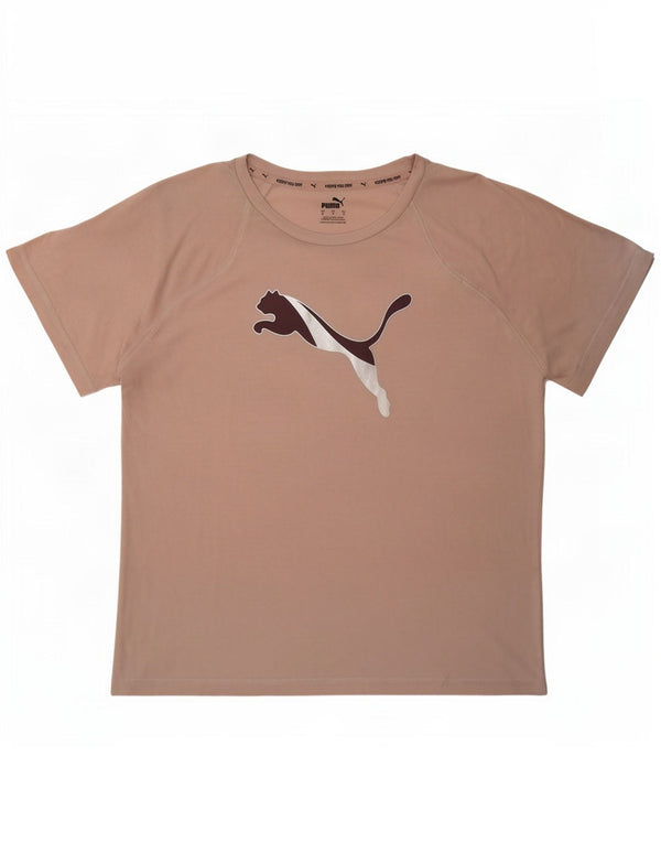 Puma T-shirt grafica oversize da donna Top UK 10 Small Rosa Poliestere