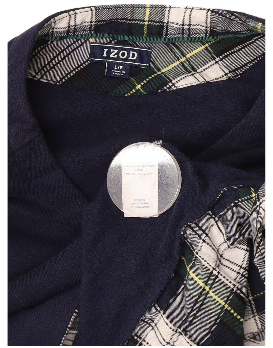 Felpa da donna Izod maglione UK 16 grande cotone blu navy