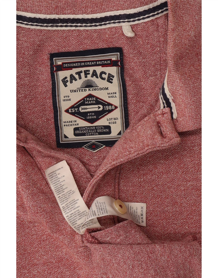 Polo da uomo Fat Face in cotone screziato rosso medio