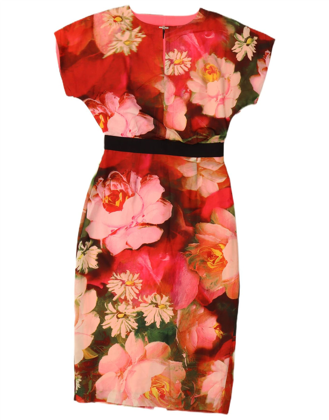 Abito tubino da donna Ted Baker taglia 2 piccolo poliestere floreale multicolore