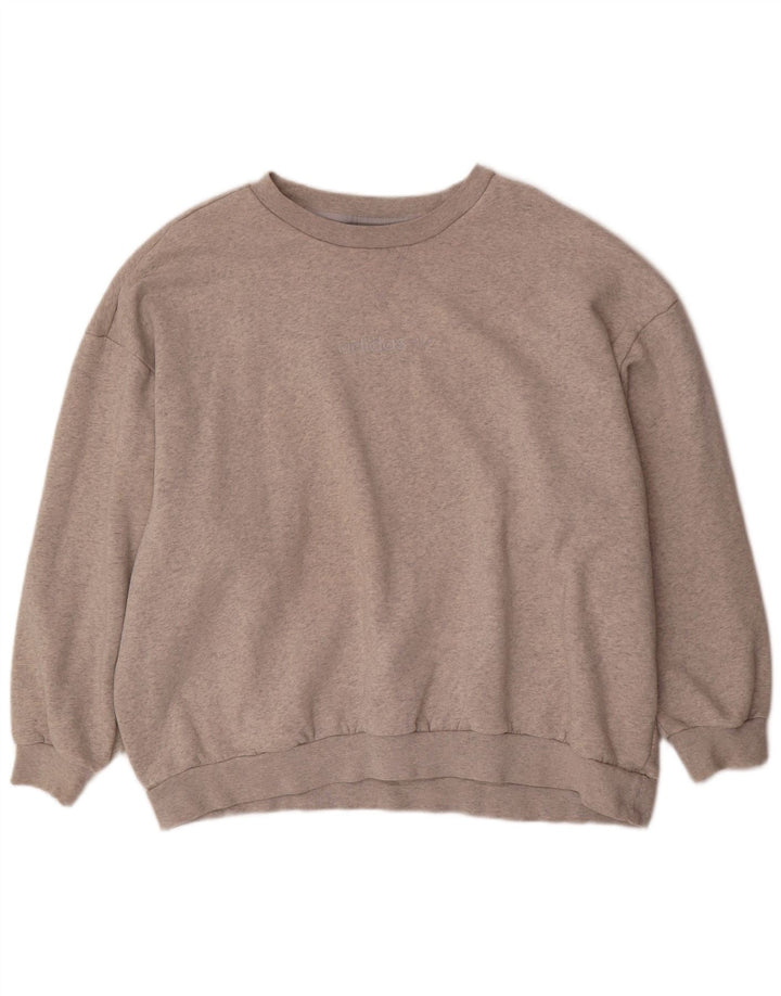 Felpa oversize da donna Adidas maglione UK 10 piccolo cotone grigio