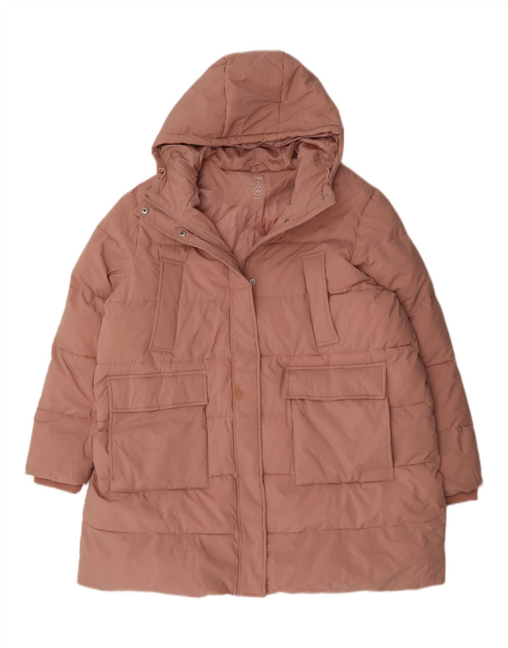 Cappotto imbottito con cappuccio da donna Marks & Spencer UK 24 4XL poliestere rosa