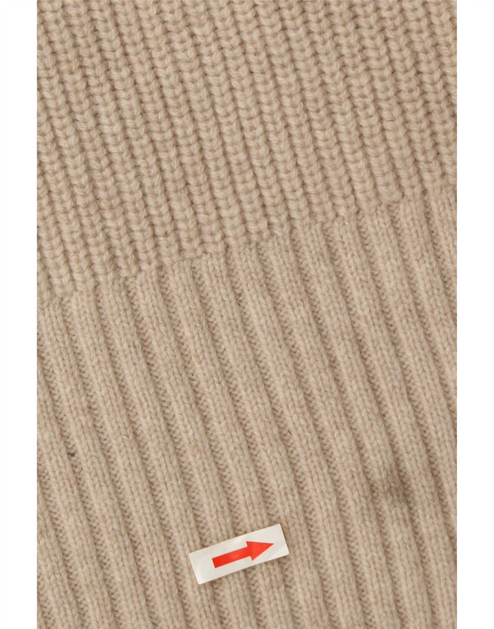 Maglione maglione oversize con collo dolcevita da donna Zara UK 10 piccolo in lana beige