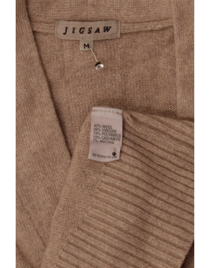 Maglione cardigan da donna Jigsaw UK 14 Lana beige medio