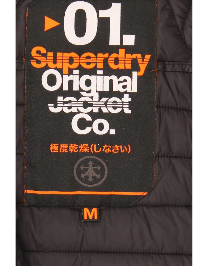 Giacca imbottita con cappuccio da uomo Superdry UK 38 Medium Black Colourblock
