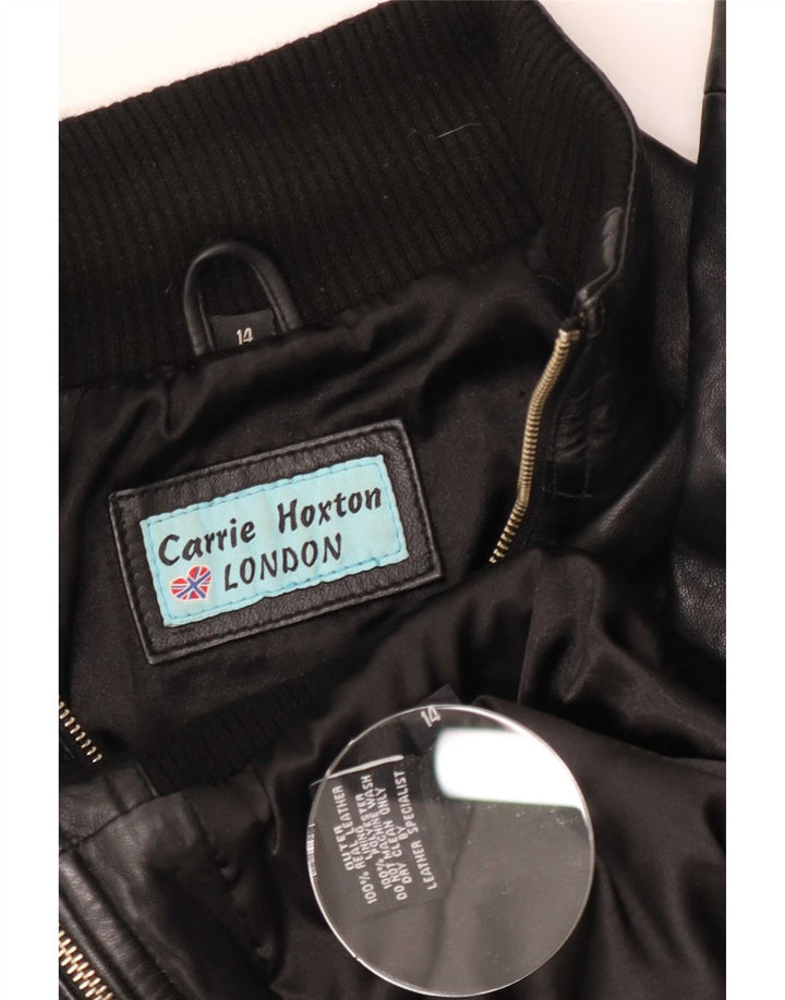 Giacca in pelle da donna Carrie Hoxton UK 14 media nera