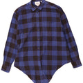 Camicia di flanella oversize asimmetrica da donna Cheap Monday UK 6 XS blu a quadretti