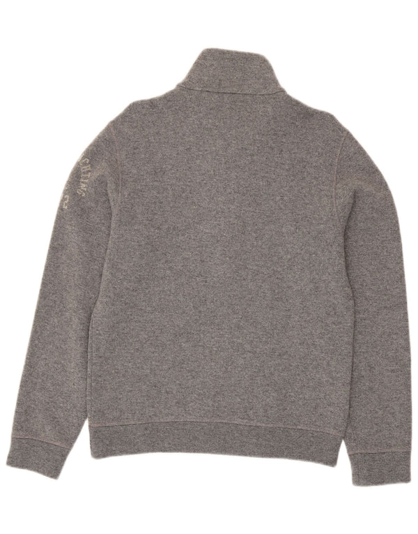 Marina Yachting Mens Graphic Button Neck Jumper Sweater Medium Grey Flecked
