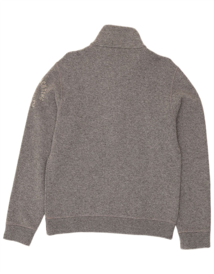 Marina Yachting Maglione da uomo con collo con bottoni grafici Grigio medio chiazzato