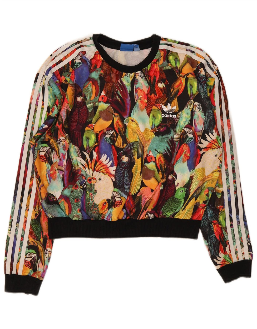 Felpa corta da donna Adidas UK 12 media multicolore
