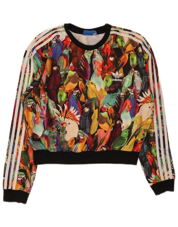 Felpa corta da donna Adidas UK 12 media multicolore