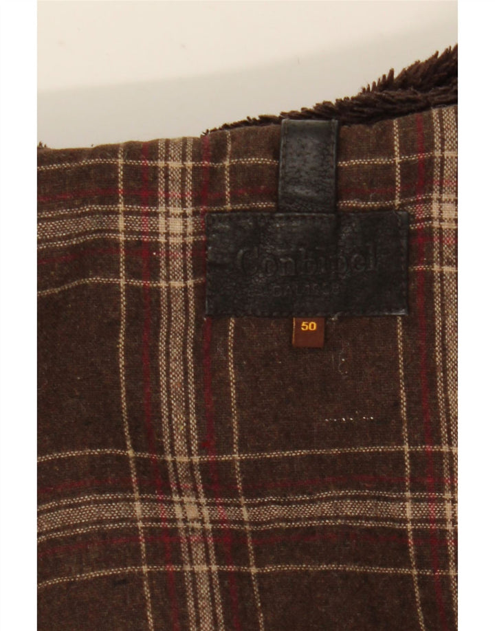 Giubbotto in Pelle Uomo con Cappuccio Conbipel IT 50 Pelle Marrone Medio