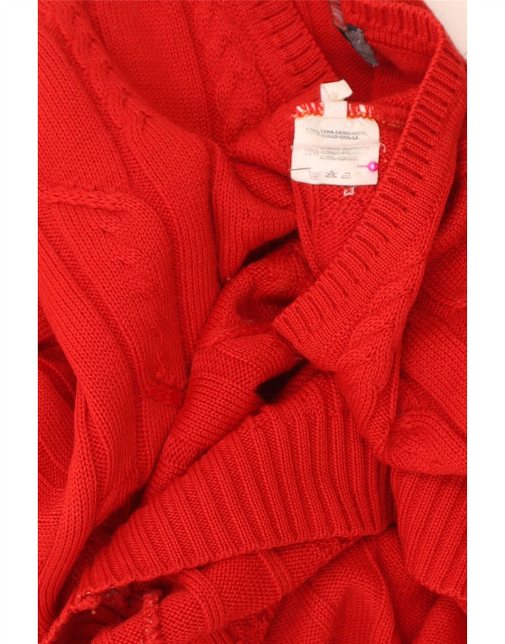 Maglione da uomo con scollo a V vestibilità regolare Il Granchio Lana rossa media