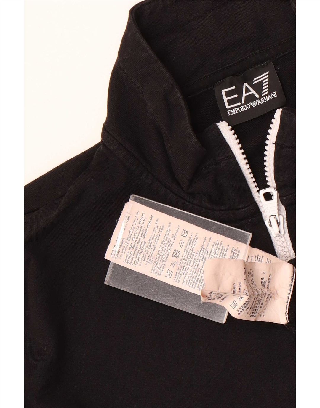 Giacca da tuta grafica da uomo Emporio Armani in cotone nero medio