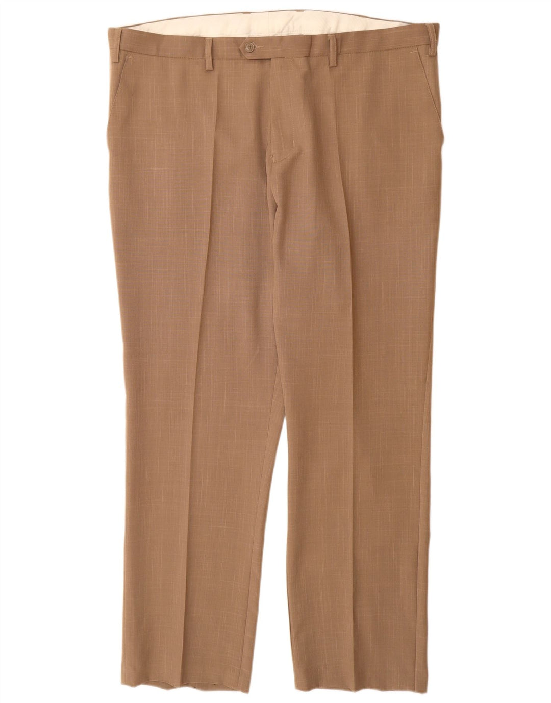COTTON TRADERS Pantaloni da abito dritti da uomo W42 L31 Poliestere beige
