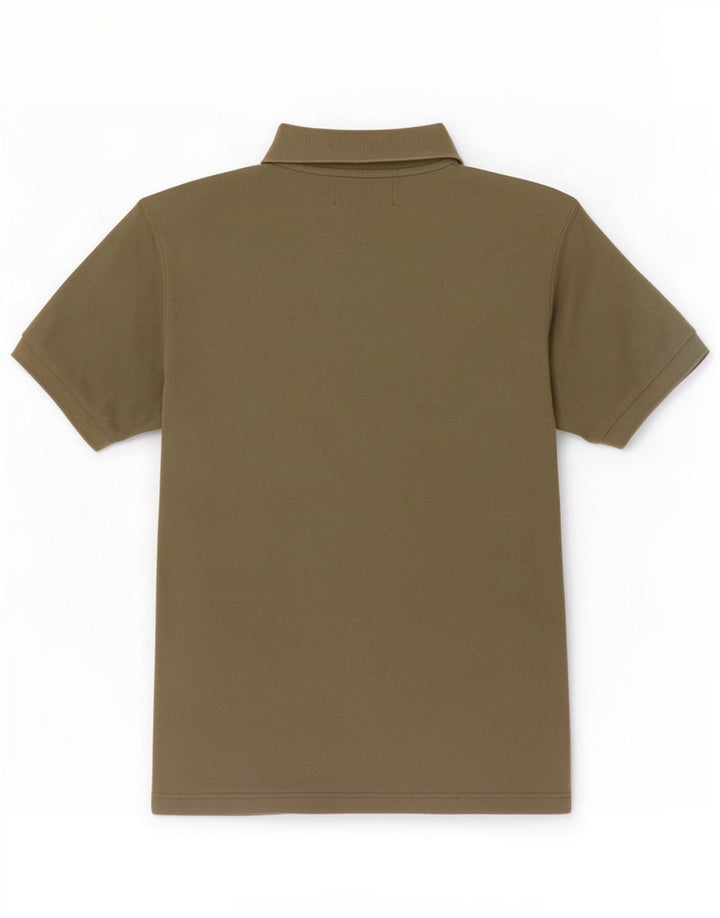Polo da uomo Marlboro Classics in cotone kaki medio