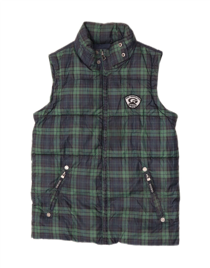 Gilet Imbottito Bambino Geox 9-10 Anni Verde Check Poliestere