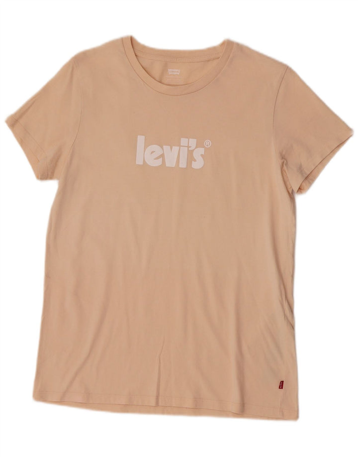 T-shirt grafica da donna Levi's Top UK 12 Cotone beige medio