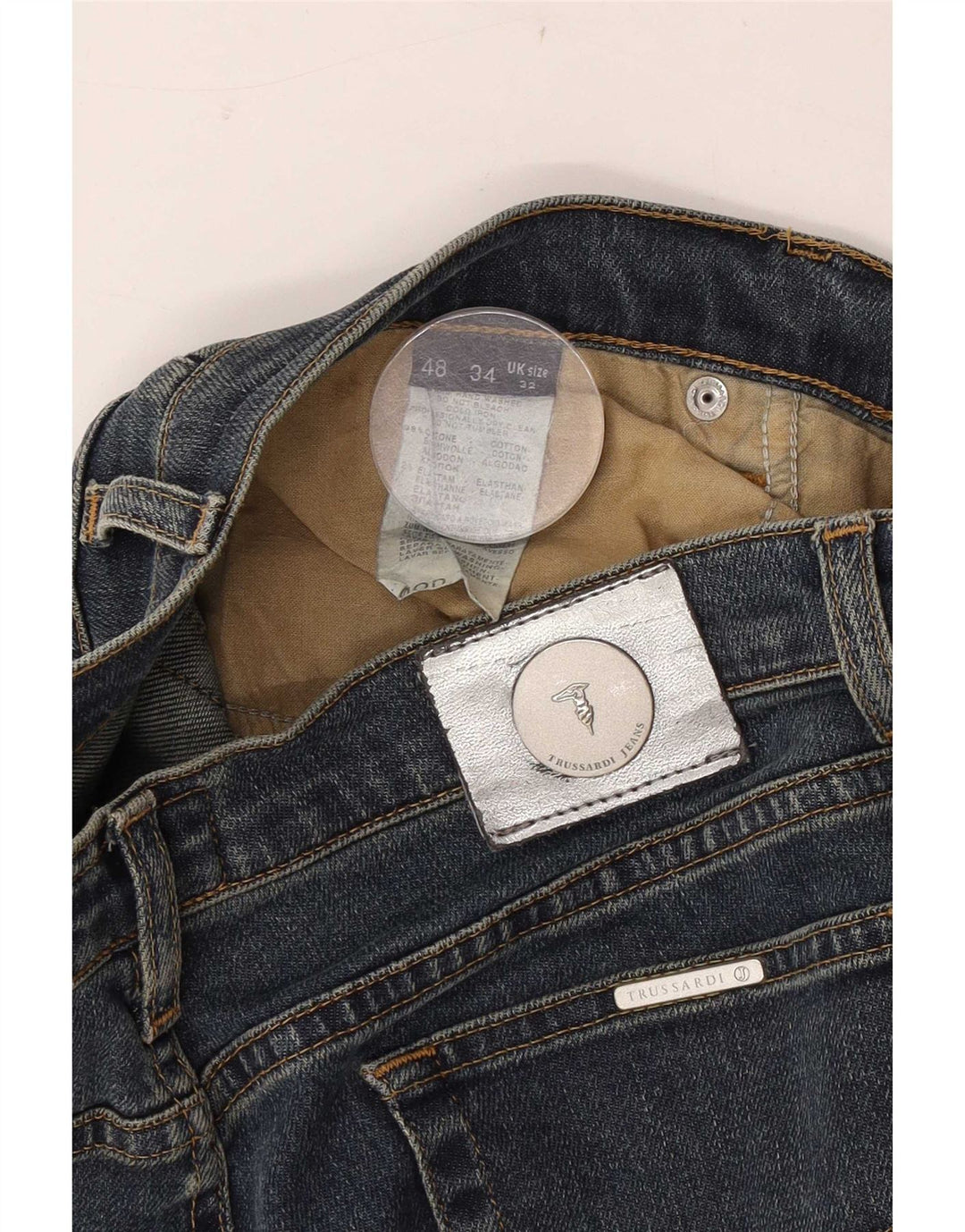 Jeans Trussardi Donna Bootcut W32 L30 Blu Cotone
