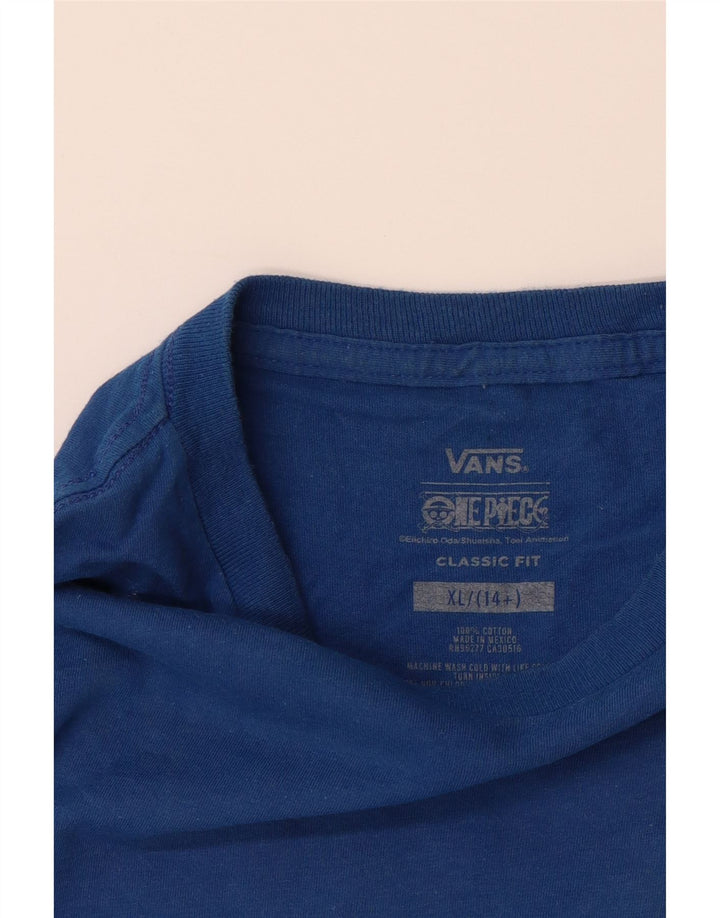 VANS Ragazzi Cappello di Paglia Crew Graphic Top Manica Lunga 14-15 Anni XL Blu