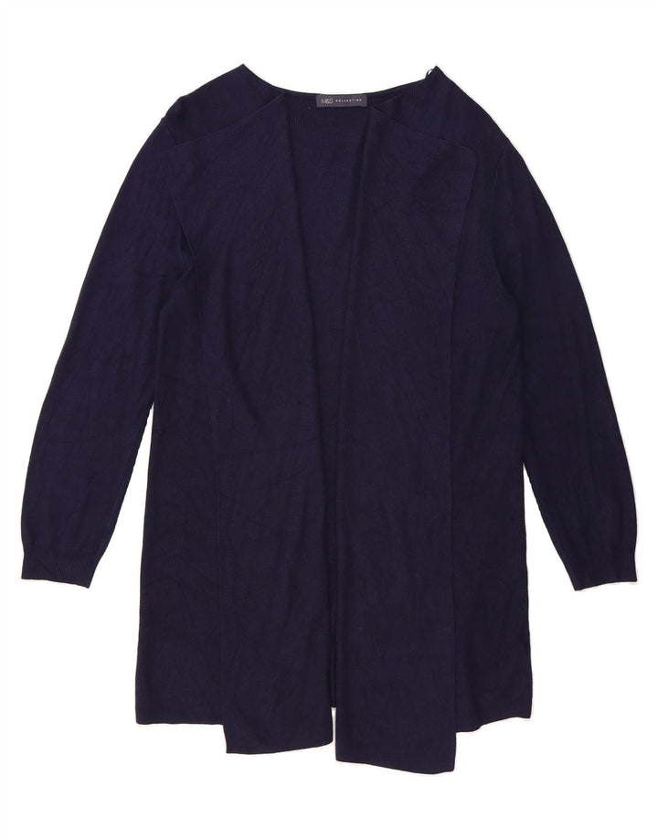 MARKS & SPENCER Mens Cardigan Sweater Medium Navy Blue Viscose Vintage Marks & Spencer and Second-Hand Marks & Spencer from Messina Hembry 