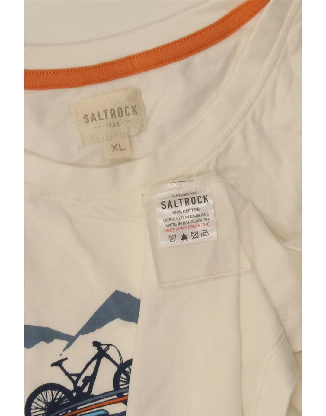 T-shirt grafica da uomo Saltrock Top XL in cotone bianco