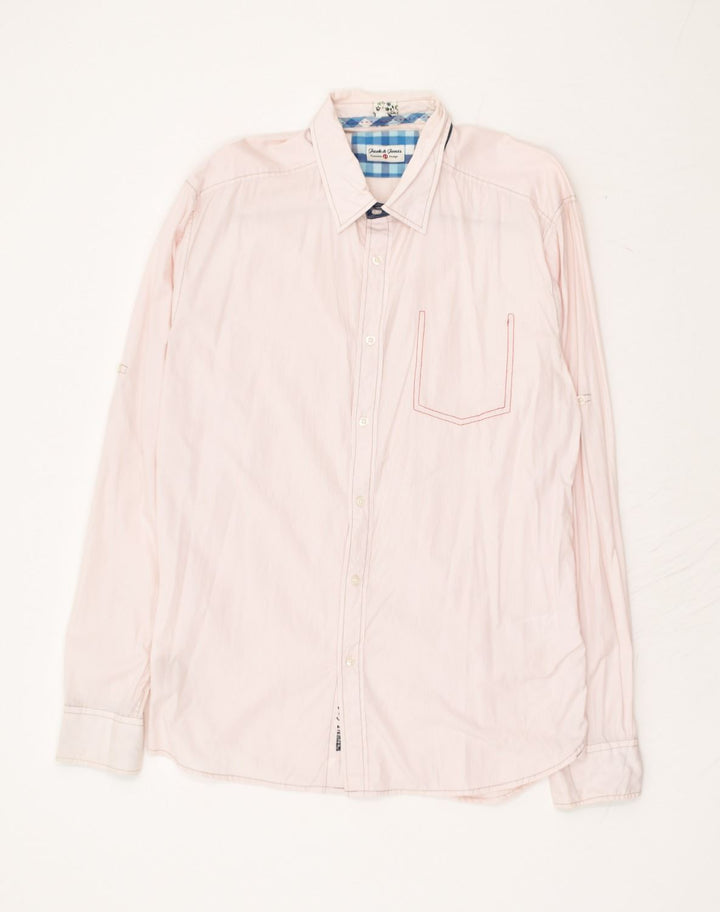 JACK & JONES Mens Shirt Medium Pink Pinstripe Cotton | Vintage Jack & Jones | Thrift | Second-Hand Jack & Jones | Used Clothing | Messina Hembry 