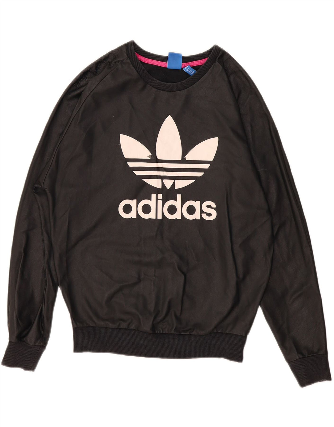Felpa oversize con grafica da donna Adidas UK 8 Small Nera