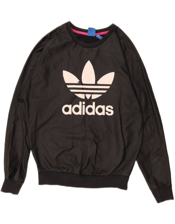 Felpa oversize con grafica da donna Adidas UK 8 Small Nera