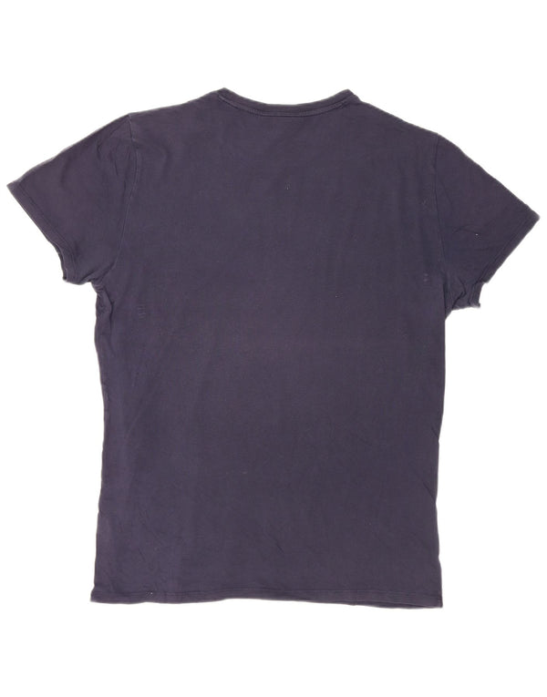 Lacoste Mens T-Shirt Top Medium Navy Blue Cotton