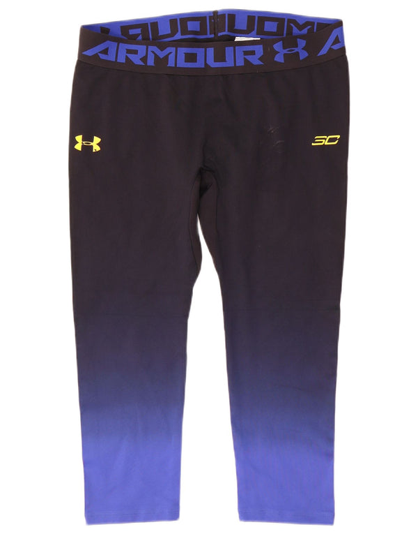 Leggings da donna Under Armour Heat Gear Crop UK 20 2XL Nero Colourblock