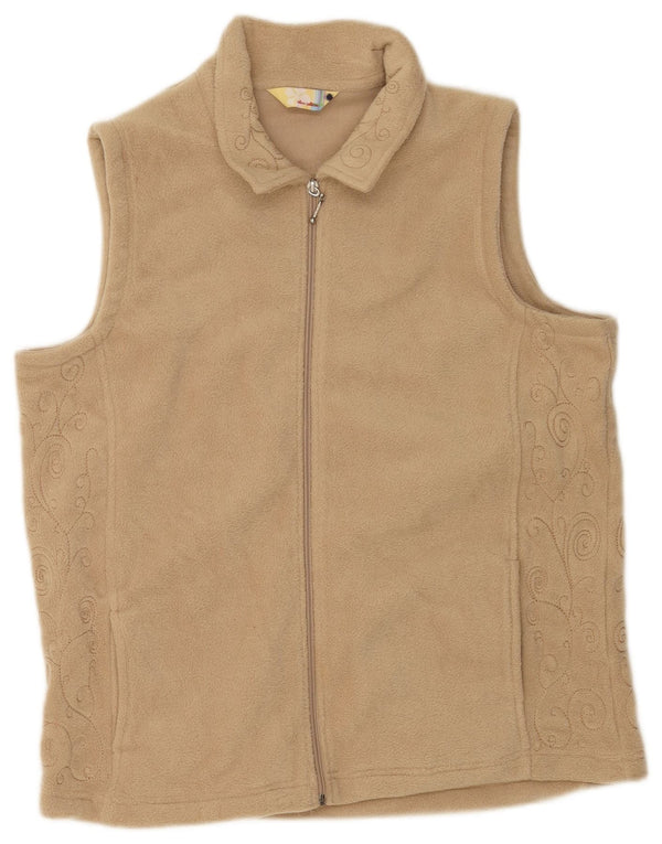 Gilet in pile da donna Alice Collins UK 18 XL Poliestere beige