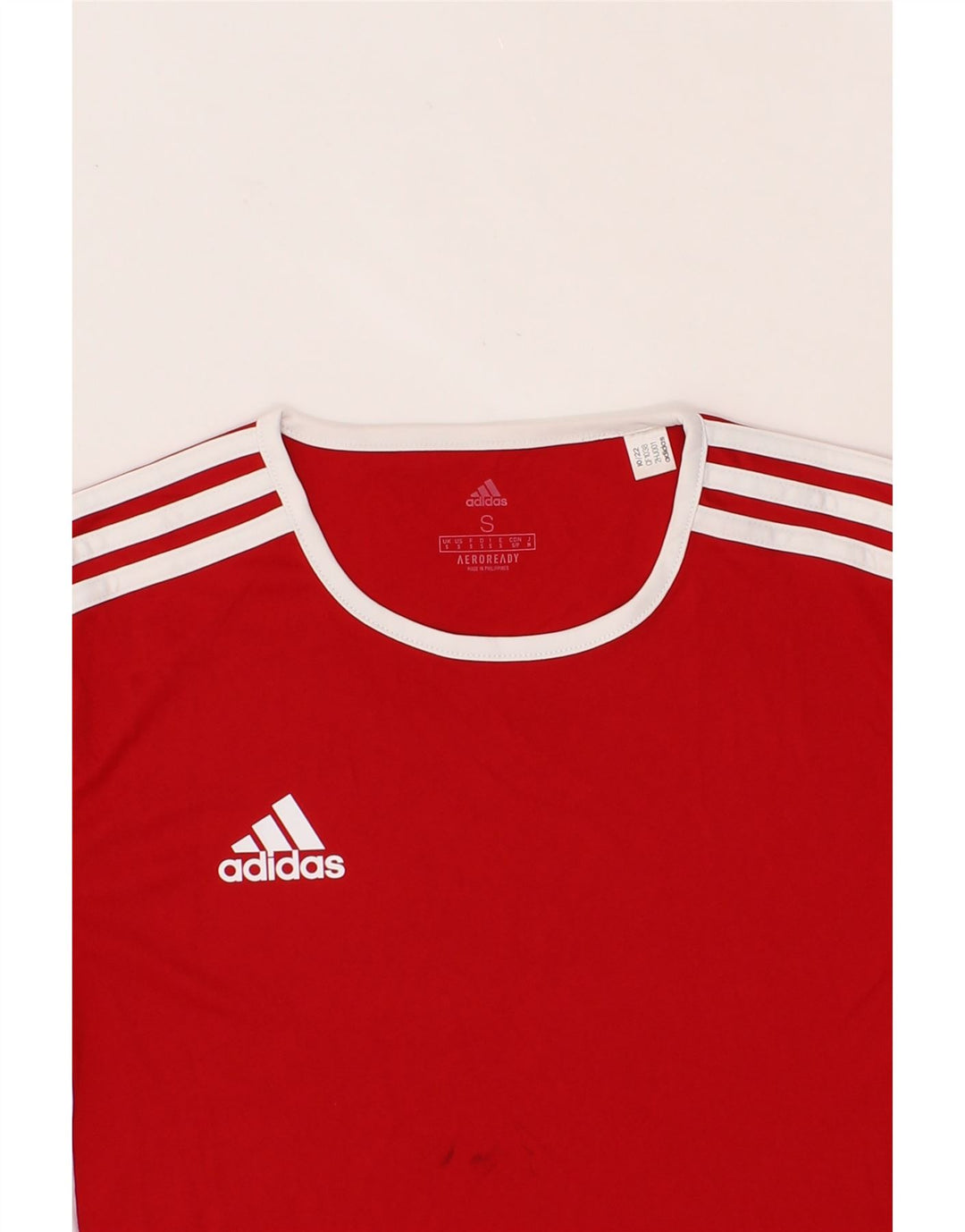 ADIDAS Mens Aeroready T-Shirt Top Small Red Colourblock Vintage Adidas and Second-Hand Adidas from Messina Hembry 